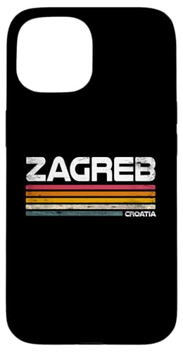 Zagreb Kroatien Retro Design Kroatische Hauptstadt Hülle für iPhone 15 von Croatia Flag Designs Proud Croatian Roots