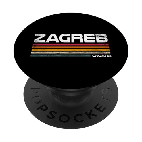 Zagreb Kroatien Retro Design Kroatische Hauptstadt PopSockets Klebender PopGrip Zagreb Kroatien Retro Design Kroatische Hauptstadt PopSockets Klebender PopGrip von Croatia Flag Designs Proud Croatian Roots
