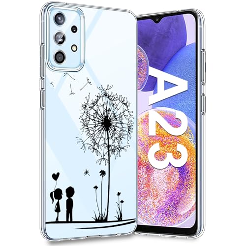 Croazhi Galaxy A23 Handyhülle für Samsung Galaxy A23 5G Hülle, Transparente Dünn Silikon Blumen Muster, Galaxy A23 Handytasche Case 360 Grad Bumper Bunt Stoßfest Schutzhülle für Samsung A23 5G (A) von Croazhi