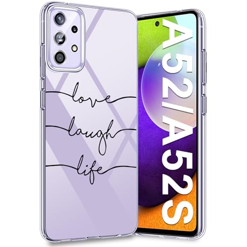 Croazhi Galaxy A52 Handyhülle für Samsung Galaxy A52S 5G Hülle, Transparente Dünn Silikon Blumen Muster, Galaxy A52 Handytasche Case 360 Grad Bumper Bunt Stoßfest Schutzhülle für Samsung A52S 5G (D) von Croazhi