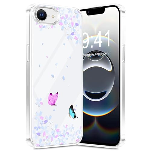 Croazhi Handyhülle Kompatibel mit iPhone 16e Hülle Transparente Dünn Silikon Dandelion Blumen Muster Handy Tasche Case für iPhone 16e Bunt TPU Bumper Stoßfest Schutzhülle für iPhone SE 2025 (B) von Croazhi