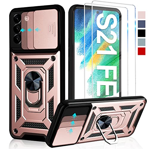 Croazhi Kameraschutz Handyhülle für Samsung Galaxy S21 Fe 5G Hülle mit Schutzfolie *2 pcs, 360 Grad Metall Ring Halter Militär Standard Stoßfest Schutzhülle Handy Hüllen für Samsung S21 Fe Case Cover Croazhi Kameraschutz Handyhülle für Samsung Galaxy S21 Fe 5G Hülle mit Schutzfolie *2 pcs, 360 Grad Metall Ring Halter Militär Standard Stoßfest Schutzhülle Handy Hüllen für Samsung S21 Fe Case Cover von Croazhi