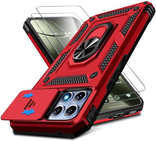 Croazhi Kameraschutz Handyhülle für Xiaomi 14T 5G Hülle mit Xiaomi 14T Schutzfolie, 360° Magnet Metall Ring Halter 14T 5G Handytasche Case Militär Ständer Schutzhülle für Xiaomi 14T 5G Handy (Rot) Croazhi Kameraschutz Handyhülle für Xiaomi 14T 5G Hülle mit Xiaomi 14T Schutzfolie, 360° Magnet Metall Ring Halter 14T 5G Handytasche Case Militär Ständer Schutzhülle für Xiaomi 14T 5G Handy (Rot) von Croazhi