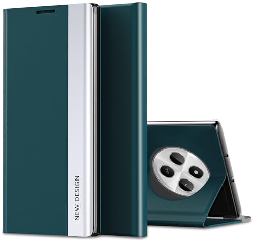 Croazhi Schutzhülle für Xiaomi Redmi 14C Hülle, View Galvanikstreifen Flip Case 360° Full Body Stoßfest Handy Schutzhülle für Xiaomi Redmi 14C 5G Cover Basic (Grün) von Croazhi
