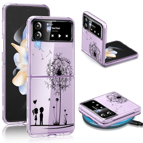 Croazhi Z Flip 4 Handyhülle für Samsung Galaxy Z Flip 4 5G Hülle, Transparente Dünn Silikon Blumen Muster, Galaxy Z Flip 4 Schutzhülle 360 Grad Bumper Stoßfest für Samsung Z Flip 4 Case von Croazhi