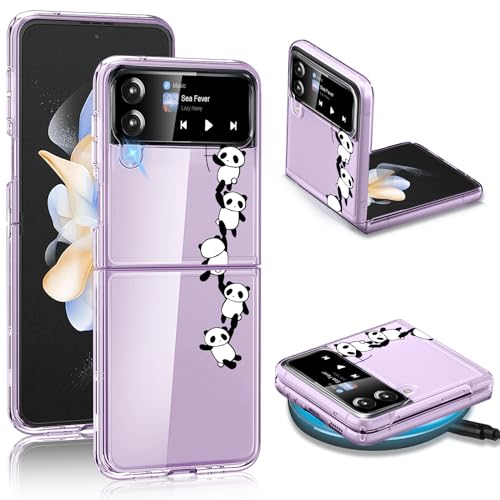 Croazhi Z Flip 4 Handyhülle für Samsung Galaxy Z Flip 4 5G Hülle, Transparente Dünn Silikon Blumen Muster, Galaxy Z Flip 4 Schutzhülle 360 Grad Bumper Stoßfest für Samsung Z Flip 4 Case von Croazhi