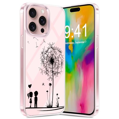 Handyhülle Kompatibel mit iPhone 16 Pro Hülle Transparente Dünn Silikon Blumen Muster Handy Tasche Case für iPhone 16 Pro Bunt TPU Bumper Stoßfest Schutzhülle für iPhone 16 Pro 2024 (A) von Croazhi