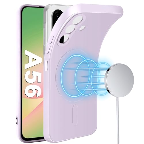 Handyhülle für Samsung Galaxy A56 Hülle mit Magnetische für Mag-safe Weiche Silikon Galaxy A56 5G Handytasche Case inner Microfiber Futter Stoßfeste Schutzhülle für Samsung Galaxy A56 Handy (Lila) von Croazhi