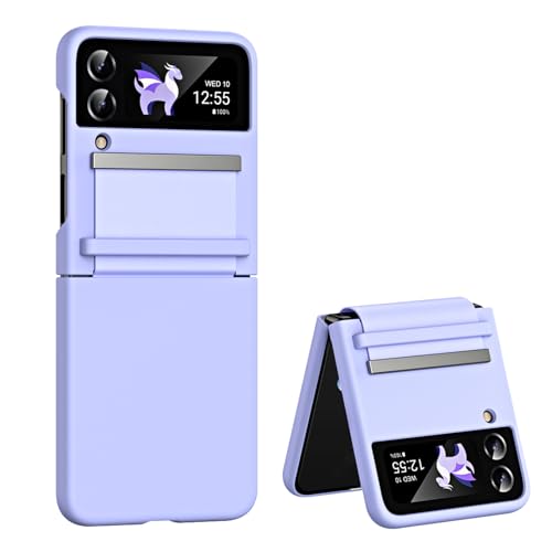 Handyhülle für Samsung Galaxy Z Flip 4 5G Hülle, Ultra Dünn Folable Matt PC Flip 4 Handy Tasche Case mit vegan Leather Strap Scharnierschutz Stoßfeste Schutzhülle für Samsung Galaxy Z Flip4 (Lila) Handyhülle für Samsung Galaxy Z Flip 4 5G Hülle, Ultra Dünn Folable Matt PC Flip 4 Handy Tasche Case mit vegan Leather Strap Scharnierschutz Stoßfeste Schutzhülle für Samsung Galaxy Z Flip4 (Lila) von Croazhi