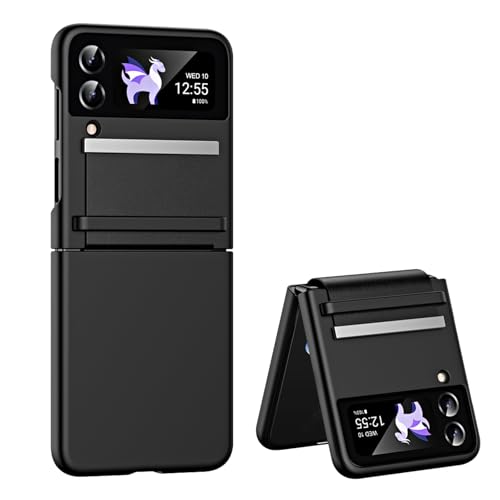Handyhülle für Samsung Galaxy Z Flip 4 5G Hülle, Ultra Dünn Folable Matt PC Flip 4 Handy Tasche Case mit vegan Leather Strap Scharnierschutz Stoßfeste Schutzhülle für Samsung Galaxy Z Flip4 (Schwarz) Handyhülle für Samsung Galaxy Z Flip 4 5G Hülle, Ultra Dünn Folable Matt PC Flip 4 Handy Tasche Case mit vegan Leather Strap Scharnierschutz Stoßfeste Schutzhülle für Samsung Galaxy Z Flip4 (Schwarz) von Croazhi