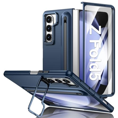 Hülle für Samsung Galaxy Z Fold 5 Handyhülle mit Displayschutz, Schlank mit Pen, Kamera Ständer Halter, Hart PC All Inclusive Robuste Militär Stoßfest Schutzhülle für Samsung Galaxy Z Fold 5 (Blau) Hülle für Samsung Galaxy Z Fold 5 Handyhülle mit Displayschutz, Schlank mit Pen, Kamera Ständer Halter, Hart PC All Inclusive Robuste Militär Stoßfest Schutzhülle für Samsung Galaxy Z Fold 5 (Blau) von Croazhi