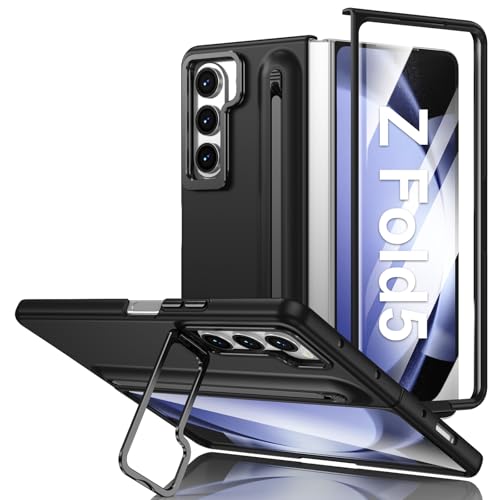 Hülle für Samsung Galaxy Z Fold 5 Handyhülle mit Displayschutz, Schlank mit Pen, Kamera Ständer Halter, Hart PC All Inclusive Robuste Militär Stoßfest Schutzhülle für Samsung Galaxy Z Fold 5 (Schwarz) Hülle für Samsung Galaxy Z Fold 5 Handyhülle mit Displayschutz, Schlank mit Pen, Kamera Ständer Halter, Hart PC All Inclusive Robuste Militär Stoßfest Schutzhülle für Samsung Galaxy Z Fold 5 (Schwarz) von Croazhi