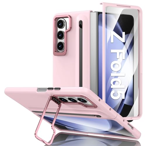 Hülle für Samsung Galaxy Z Fold 5 Handyhülle mit Displayschutz, Schlank mit Pen, Kamera Ständer Halter, Hart PC All Inclusive Robuste Militär Stoßfest Schutzhülle für Samsung Galaxy Z Fold 5 (Rosa) Hülle für Samsung Galaxy Z Fold 5 Handyhülle mit Displayschutz, Schlank mit Pen, Kamera Ständer Halter, Hart PC All Inclusive Robuste Militär Stoßfest Schutzhülle für Samsung Galaxy Z Fold 5 (Rosa) von Croazhi