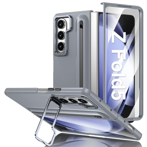 Hülle für Samsung Galaxy Z Fold 5 Handyhülle mit Displayschutz, Schlank mit Pen, Kamera Ständer Halter, Hart PC All Inclusive Robuste Militär Stoßfest Schutzhülle für Samsung Galaxy Z Fold 5 (Grau) Hülle für Samsung Galaxy Z Fold 5 Handyhülle mit Displayschutz, Schlank mit Pen, Kamera Ständer Halter, Hart PC All Inclusive Robuste Militär Stoßfest Schutzhülle für Samsung Galaxy Z Fold 5 (Grau) von Croazhi