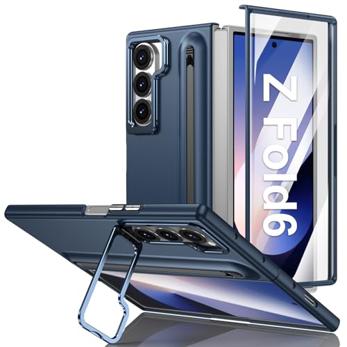 Hülle für Samsung Galaxy Z Fold 6 Handyhülle mit Displayschutz, Schlank mit Pen, Kamera Ständer Halter, Hart PC All Inclusive Robuste Militär Stoßfest Schutzhülle für Samsung Galaxy Z Fold 6 (Blau) Hülle für Samsung Galaxy Z Fold 6 Handyhülle mit Displayschutz, Schlank mit Pen, Kamera Ständer Halter, Hart PC All Inclusive Robuste Militär Stoßfest Schutzhülle für Samsung Galaxy Z Fold 6 (Blau) von Croazhi