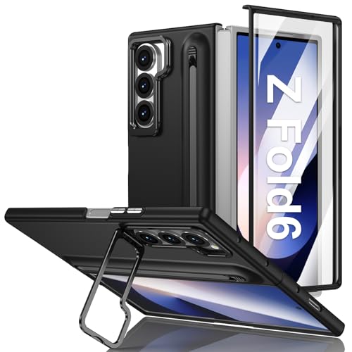 Hülle für Samsung Galaxy Z Fold 6 Handyhülle mit Displayschutz, Schlank mit Pen, Kamera Ständer Halter, Hart PC All Inclusive Robuste Militär Stoßfest Schutzhülle für Samsung Galaxy Z Fold 6 (Schwarz) Hülle für Samsung Galaxy Z Fold 6 Handyhülle mit Displayschutz, Schlank mit Pen, Kamera Ständer Halter, Hart PC All Inclusive Robuste Militär Stoßfest Schutzhülle für Samsung Galaxy Z Fold 6 (Schwarz) von Croazhi