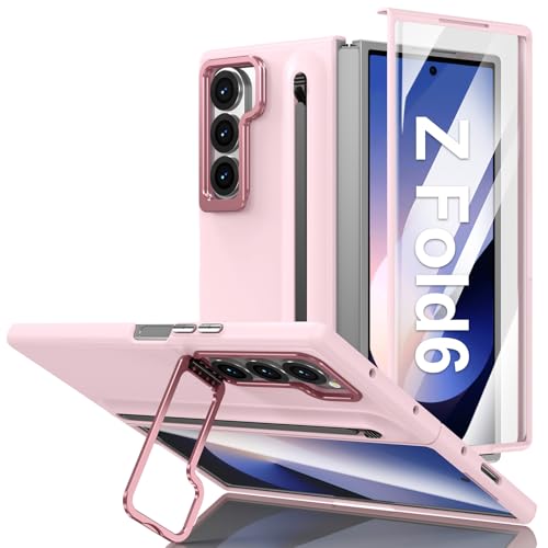 Hülle für Samsung Galaxy Z Fold 6 Handyhülle mit Displayschutz, Schlank mit Pen, Kamera Ständer Halter, Hart PC All Inclusive Robuste Militär Stoßfest Schutzhülle für Samsung Galaxy Z Fold 6 (Rosa) Hülle für Samsung Galaxy Z Fold 6 Handyhülle mit Displayschutz, Schlank mit Pen, Kamera Ständer Halter, Hart PC All Inclusive Robuste Militär Stoßfest Schutzhülle für Samsung Galaxy Z Fold 6 (Rosa) von Croazhi