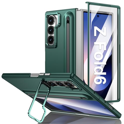Hülle für Samsung Galaxy Z Fold 6 Handyhülle mit Displayschutz, Schlank mit Pen, Kamera Ständer Halter, Hart PC All Inclusive Robuste Militär Stoßfest Schutzhülle für Samsung Galaxy Z Fold 6 (Grün) Hülle für Samsung Galaxy Z Fold 6 Handyhülle mit Displayschutz, Schlank mit Pen, Kamera Ständer Halter, Hart PC All Inclusive Robuste Militär Stoßfest Schutzhülle für Samsung Galaxy Z Fold 6 (Grün) von Croazhi