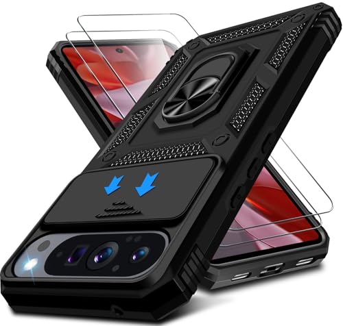 Kameraschutz Handyhülle für Google Pixel 9 Pro XL Hülle mit Displayschutz*2 pcs, 360 Magnet Metall Ring Pixel 9 Pro XL Handytasche Case Militär Stoßfest Schutzhülle für Google Pixel 9 Pro XL (Schwarz) Kameraschutz Handyhülle für Google Pixel 9 Pro XL Hülle mit Displayschutz*2 pcs, 360 Magnet Metall Ring Pixel 9 Pro XL Handytasche Case Militär Stoßfest Schutzhülle für Google Pixel 9 Pro XL (Schwarz) von Croazhi