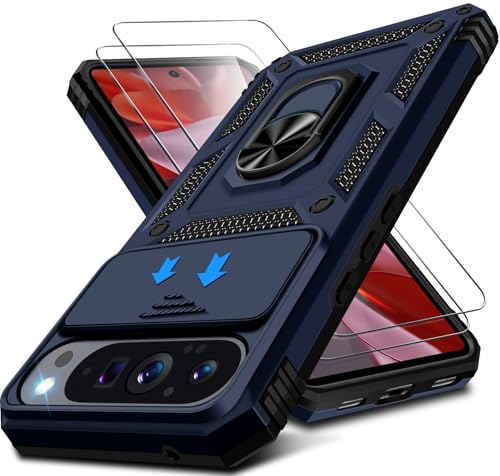 Kameraschutz Handyhülle für Google Pixel 9 Pro XL Hülle mit Displayschutz*2 pcs, 360 Magnet Metall Ring Pixel 9 Pro XL Handytasche Case Militär Stoßfest Schutzhülle für Google Pixel 9 Pro XL (Blau) Kameraschutz Handyhülle für Google Pixel 9 Pro XL Hülle mit Displayschutz*2 pcs, 360 Magnet Metall Ring Pixel 9 Pro XL Handytasche Case Militär Stoßfest Schutzhülle für Google Pixel 9 Pro XL (Blau) von Croazhi