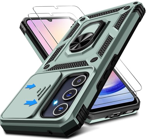Kameraschutz Handyhülle für Samsung Galaxy A25 Hülle mit Displayschutz*2 pcs, 360 Grad Magnet Metall Ring Halter Galaxy A25 5G Handy Tasche Case Militär Stoßfest Schutzhülle für Samsung A25 (Grün) Kameraschutz Handyhülle für Samsung Galaxy A25 Hülle mit Displayschutz*2 pcs, 360 Grad Magnet Metall Ring Halter Galaxy A25 5G Handy Tasche Case Militär Stoßfest Schutzhülle für Samsung A25 (Grün) von Croazhi