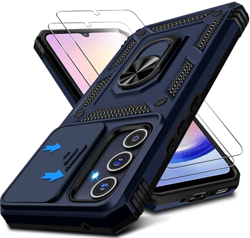 Kameraschutz Handyhülle für Samsung Galaxy A25 Hülle mit Displayschutz*2 pcs, 360 Grad Magnet Metall Ring Halter Galaxy A25 5G Handy Tasche Case Militär Stoßfest Schutzhülle für Samsung A25 (Blau) Kameraschutz Handyhülle für Samsung Galaxy A25 Hülle mit Displayschutz*2 pcs, 360 Grad Magnet Metall Ring Halter Galaxy A25 5G Handy Tasche Case Militär Stoßfest Schutzhülle für Samsung A25 (Blau) von Croazhi