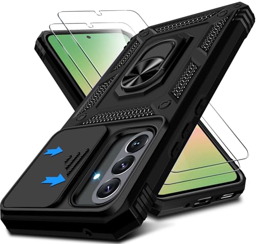 Kameraschutz Handyhülle für Samsung Galaxy A56 Hülle mit Schutzfolie*2, 360 Grad Magnet Metall Ring Halter Galaxy A56 Handytasche Case Militär Stoßfest Schutzhülle für Samsung Galaxy A56 (Schwarz) Kameraschutz Handyhülle für Samsung Galaxy A56 Hülle mit Schutzfolie*2, 360 Grad Magnet Metall Ring Halter Galaxy A56 Handytasche Case Militär Stoßfest Schutzhülle für Samsung Galaxy A56 (Schwarz) von Croazhi