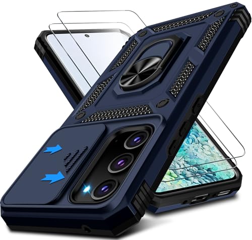 Kameraschutz Handyhülle für Samsung Galaxy S20 Hülle mit Displayschutz*2 pcs, 360 Grad Magnet Metall Ring Halter Galaxy S20 5G Tasche Case Militär Stoßfest Schutzhülle für Samsung S20 Handy (Blau) von Croazhi