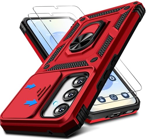 Kameraschutz Handyhülle für Samsung Galaxy S25 Plus Hülle mit schutzfolie*2, 360 Grad Magnet Ring Halter Galaxy S25 Plus Handytasche Case Militär Stoßfest Schutzhülle für Samsung S25 Plus (Rot) Kameraschutz Handyhülle für Samsung Galaxy S25 Plus Hülle mit schutzfolie*2, 360 Grad Magnet Ring Halter Galaxy S25 Plus Handytasche Case Militär Stoßfest Schutzhülle für Samsung S25 Plus (Rot) von Croazhi