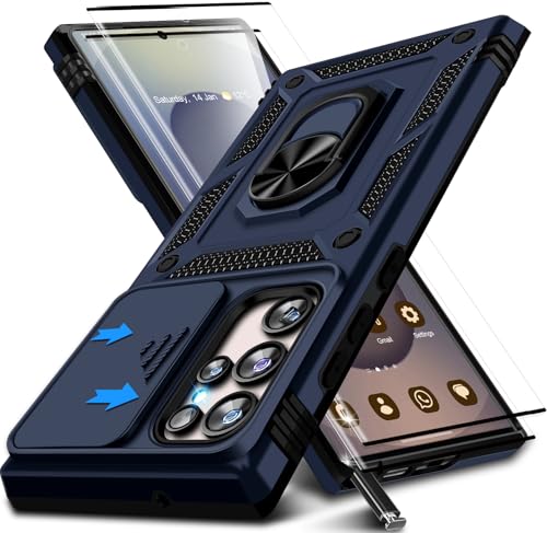 Kameraschutz Handyhülle für Samsung Galaxy S25 Ultra Hülle mit schutzfolie*2, 360 Grad Magnet Metall Ring Halter S25 Ultra Handytasche Case Militär Stoßfest Schutzhülle für Samsung S25 Ultra (Blau) Kameraschutz Handyhülle für Samsung Galaxy S25 Ultra Hülle mit schutzfolie*2, 360 Grad Magnet Metall Ring Halter S25 Ultra Handytasche Case Militär Stoßfest Schutzhülle für Samsung S25 Ultra (Blau) von Croazhi