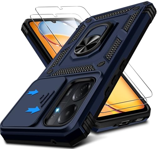 Kameraschutz Handyhülle für Xiaomi Redmi 13C Hülle mit Schutzfolie*2 pcs, 360° Magnet Metall Ring Halter für Redmi 13C Handy Tasche Case Militär Stoßfest Schutzhülle für Xiaomi Redmi 13C (Blau) Kameraschutz Handyhülle für Xiaomi Redmi 13C Hülle mit Schutzfolie*2 pcs, 360° Magnet Metall Ring Halter für Redmi 13C Handy Tasche Case Militär Stoßfest Schutzhülle für Xiaomi Redmi 13C (Blau) von Croazhi