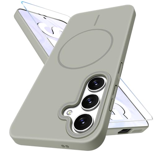 Magnetic Case für Samsung Galaxy S25 Hülle mit Schutzfolie Kompatibel mit Mag-Safe Fester Griff rutschfest Schlank Robuste Galaxy S25 Zubehör Stoßfeste Kratzfest Handyhülle für Samsung S25 (Titangrau) Magnetic Case für Samsung Galaxy S25 Hülle mit Schutzfolie Kompatibel mit Mag-Safe Fester Griff rutschfest Schlank Robuste Galaxy S25 Zubehör Stoßfeste Kratzfest Handyhülle für Samsung S25 (Titangrau) von Croazhi