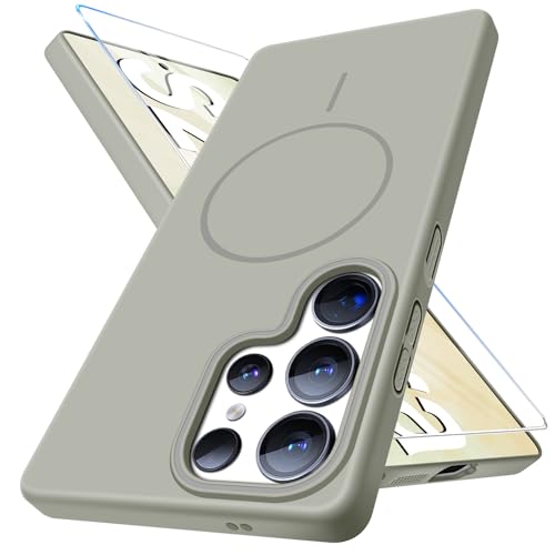 Magnetic Case für Samsung Galaxy S25 Ultra Hülle mit Schutzfolie Kompatibel mit Mag-Safe Fester Griff rutschfest Schlank Robuste Galaxy S25 Ultra Zubehör Stoßfeste Kratzfest Handyhülle (Titangrau) Magnetic Case für Samsung Galaxy S25 Ultra Hülle mit Schutzfolie Kompatibel mit Mag-Safe Fester Griff rutschfest Schlank Robuste Galaxy S25 Ultra Zubehör Stoßfeste Kratzfest Handyhülle (Titangrau) von Croazhi