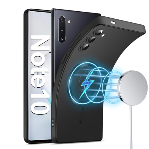Magnetische Schutzhülle für Samsung Galaxy Note 10, Kameralinsenschutz, für Mag-Safe, schlankes Metall, mattes Silikon, weiches Gummi, dünne kabellose Ladehülle für Samsung Note 10, Schwarz Magnetische Schutzhülle für Samsung Galaxy Note 10, Kameralinsenschutz, für Mag-Safe, schlankes Metall, mattes Silikon, weiches Gummi, dünne kabellose Ladehülle für Samsung Note 10, Schwarz von Croazhi