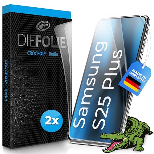 Crocfol DIEFOLIE für Samsung S25 Plus - [2 St.] Schutzfolie vom Testsieger - selbstheilende Premium 5D Langzeit Premium Schutzfolie (Case-Friendly) von Crocfol