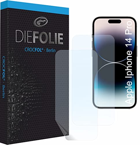 Crocfol Schutzfolie vom Testsieger [2 St.] kompatibel mit Apple IPhone 14 Pro - selbstheilende Premium 5D Langzeit-Panzerfolie (Case-Friendly) von Crocfol