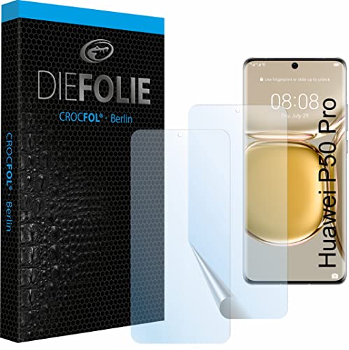 Crocfol Schutzfolie vom Testsieger [2 St.] kompatibel mit Huawei P50 Pro - selbstheilende Premium 5D Langzeit-Panzerfolie (Fullcover) von Crocfol