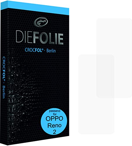 Crocfol Schutzfolie vom Testsieger [2 St.] kompatibel mit Oppo Reno 2 - selbstheilende Premium 5D Langzeit-Panzerfolie (Casefriendly) von Crocfol