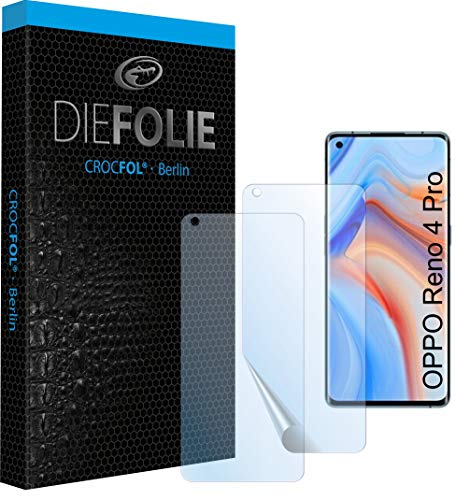 Crocfol Schutzfolie vom Testsieger [2 St.] kompatibel mit Oppo Reno 4 Pro - selbstheilende Premium 5D Langzeit-Panzerfolie (Case-Friendly mit Veredelung) von Crocfol