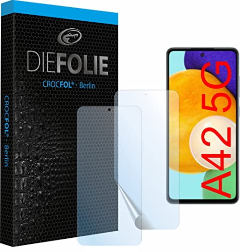 Crocfol Schutzfolie vom Testsieger [2 St.] kompatibel mit Samsung Galaxy A42 5G - selbstheilende Premium 5D Langzeit-Panzerfolie (Fullcover mit Veredelung) von Crocfol