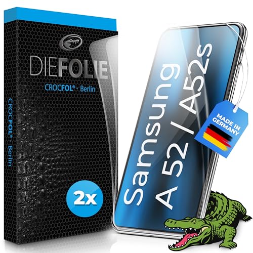 Crocfol Schutzfolie vom Testsieger [2 St.] kompatibel mit Samsung Galaxy A52-A52s -A52 5G- selbstheilende Premium 5D Langzeit-Panzerfolie (Case-friendly mit Veredelung) von Crocfol