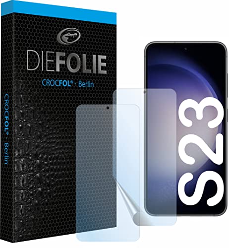 Crocfol Schutzfolie vom Testsieger [2 St.] kompatibel mit Samsung Galaxy S23 - selbstheilende Premium 5D Langzeit-Panzerfolie (Case-Friendly) von Crocfol