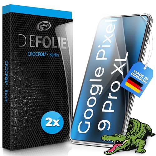 Crocfol für Google Pixel 9 Pro XL - [2 St.] Schutzfolie vom Testsieger - selbstheilende Premium 5D Langzeit-Premiumschutzfolie von Crocfol