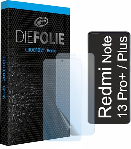 Crocfol für Redmi Note 13 Pro + / 13 Pro Plus - [2 St.] Schutzfolie vom Testsieger - selbstheilende Premium 5D Langzeit-Premiumschutzfolie (Case-Friendly) von Crocfol