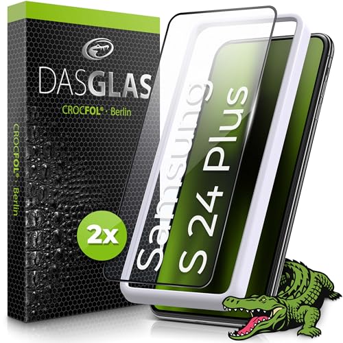 Crocfol für Samsung S24 Plus - [ 2x ] DASGLAS - doppelt gehärtetes Panzerglas - 3D Schutzglas - blasenfrei - Fingerprint kompatibel von Crocfol
