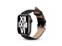 Crong Noble Band - Naturlederarmband für Apple Watch 42/44/45/49 mm (Black Noir) von Crong