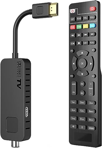 DVB-T2 Digitaler Decoder - HDMI TV Stick, Dolby Audio HD 1080P H265 HEVC Main 10 Bit/PVR inklusive 2in1 Universal-Fernbedienung Unterstützung USB WiFi Multimedia von Cronos