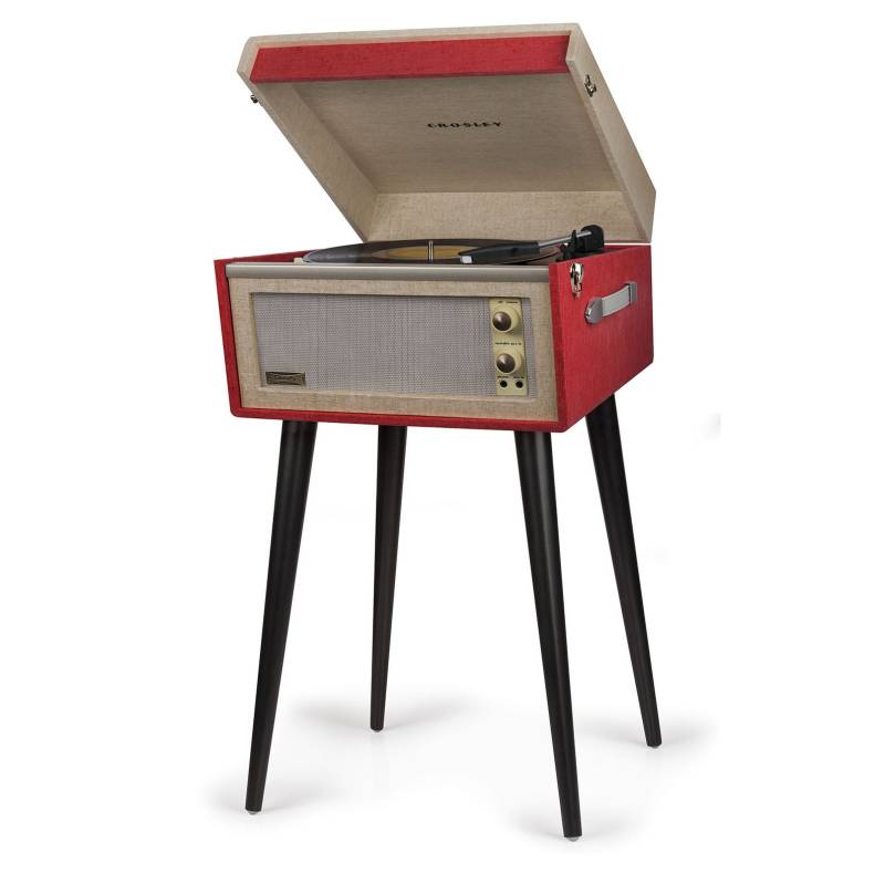(B-Ware) Crosley Bermuda Dansette Vintage Red platenspeler op pootjes met Bluetooth - vintage red von Crosley
