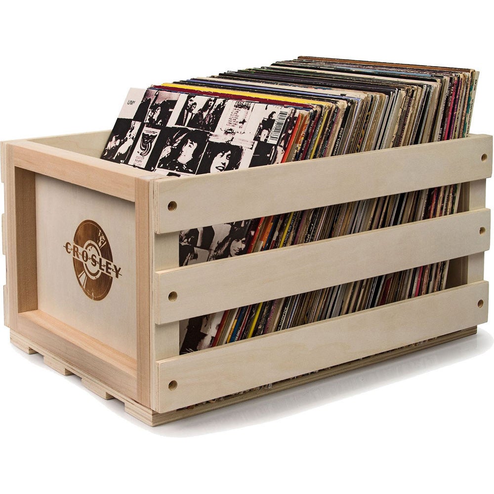 Crosley LP Wooden Record Crate (75 Records) von Crosley