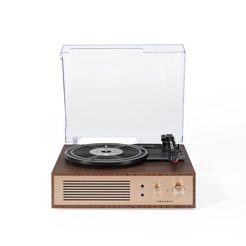 Crosley Miles Schallplattenspieler mit Lautsprechern - 3-Gang-Bluetooth-Plattenspieler, integrierte Stereo-Lautsprecher, AUX-Ausgang - Elegantes Holz- & Gold-Design - Spielen Sie 33/45/78 U/min Crosley Miles Schallplattenspieler mit Lautsprechern - 3-Gang-Bluetooth-Plattenspieler, integrierte Stereo-Lautsprecher, AUX-Ausgang - Elegantes Holz- & Gold-Design - Spielen Sie 33/45/78 U/min von Crosley